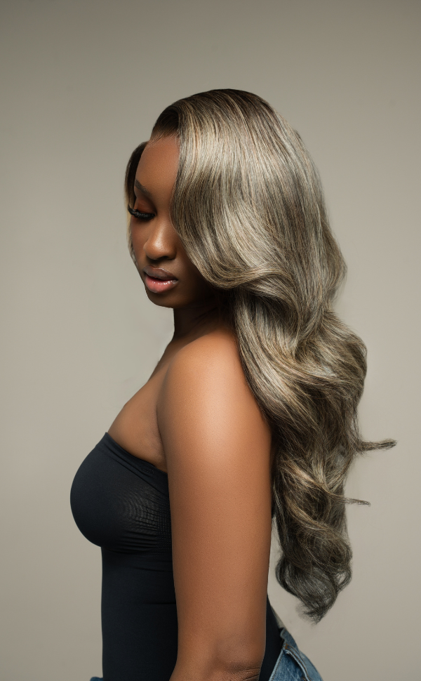 Wavy Ash Blonde Highlights Hair Extensions
